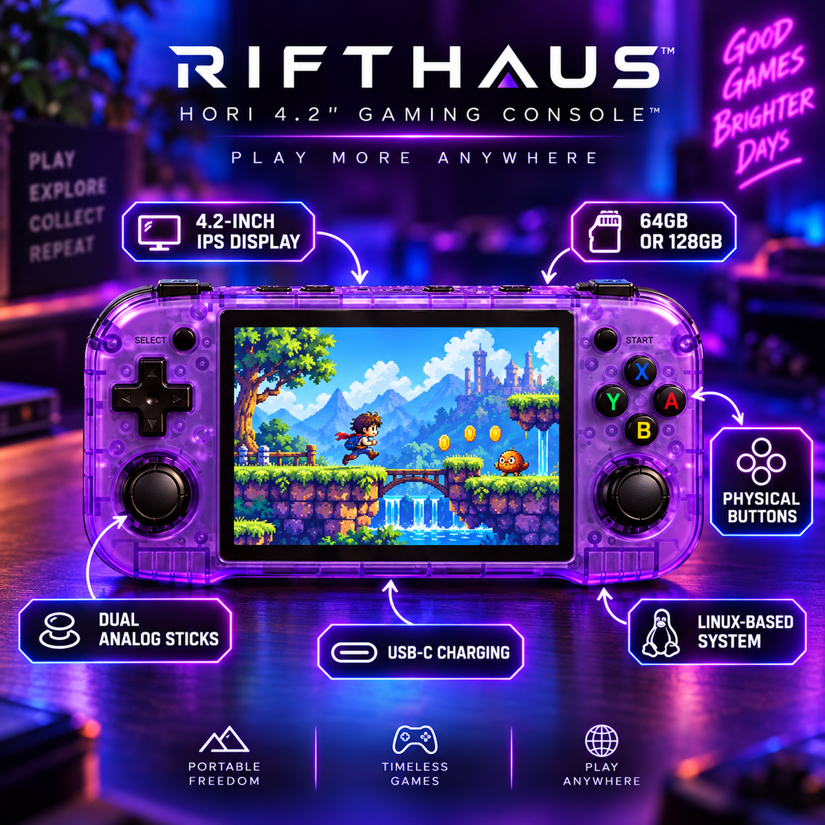RIFTHAUS HORI 4.2'' GAMING CONSOLE™