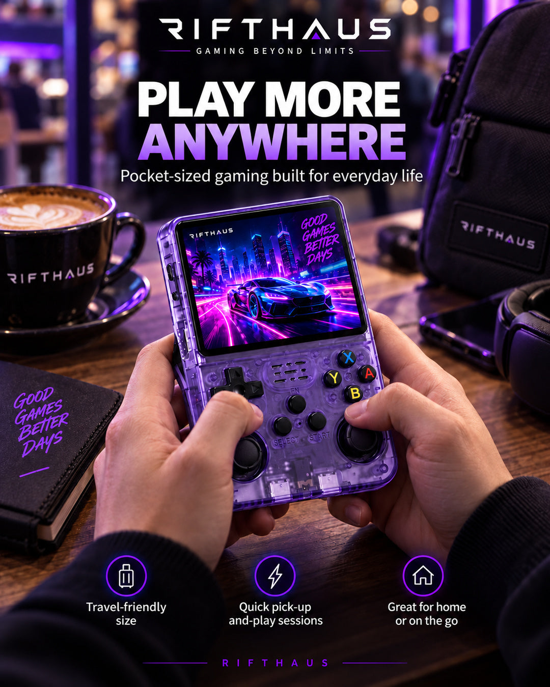 RIFTHAUS Gaming Console portable gaming anywhere