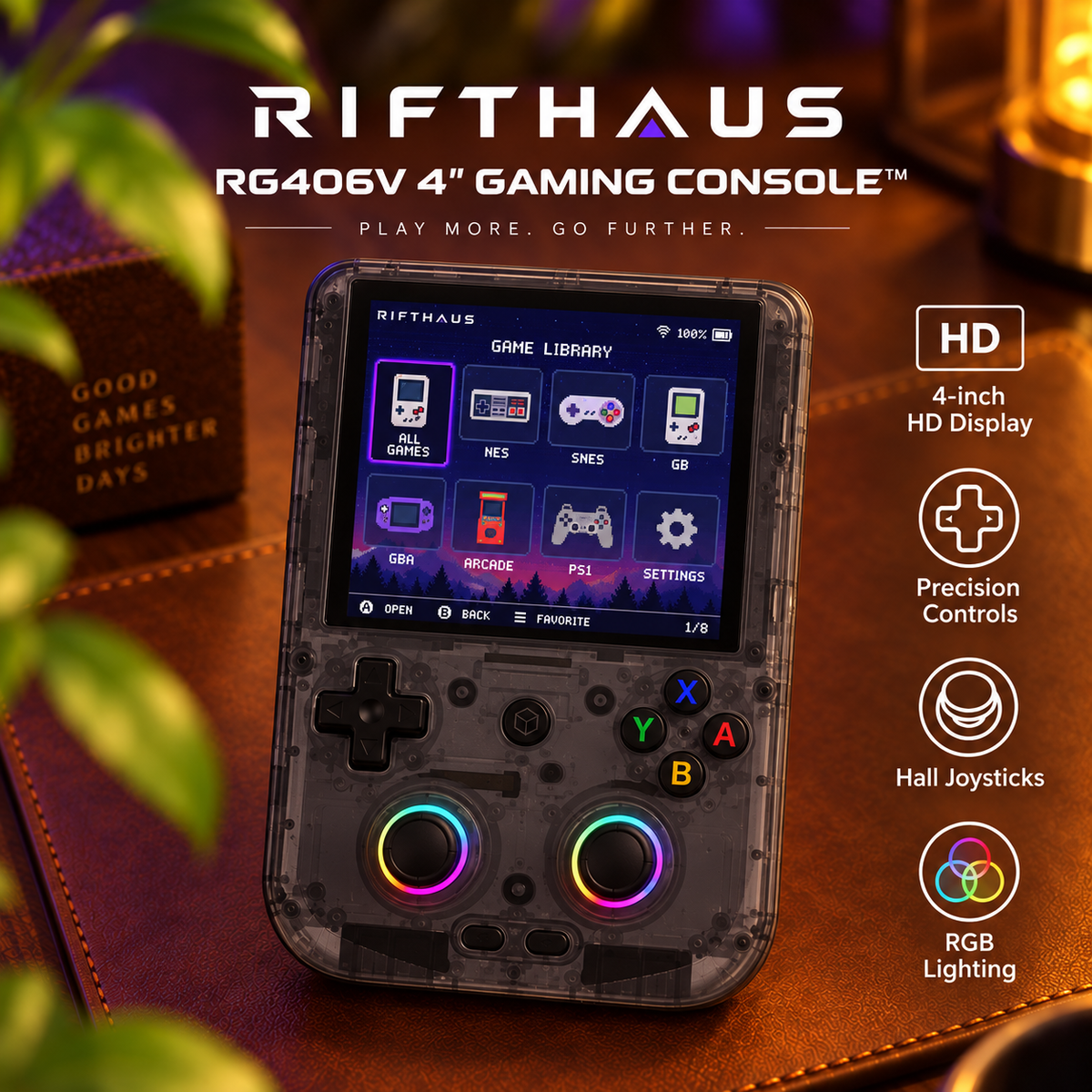 RIFTHAUS RG406V 4 inch Gaming Console game library