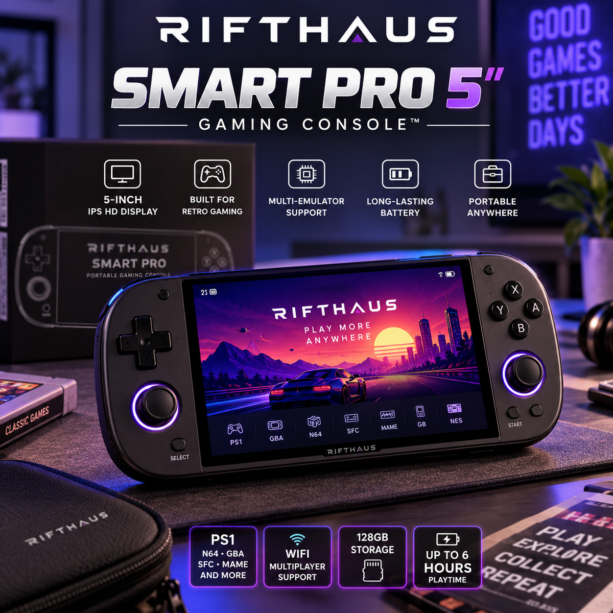 RIFTHAUS SMART PRO 5'' GAMING CONSOLE™