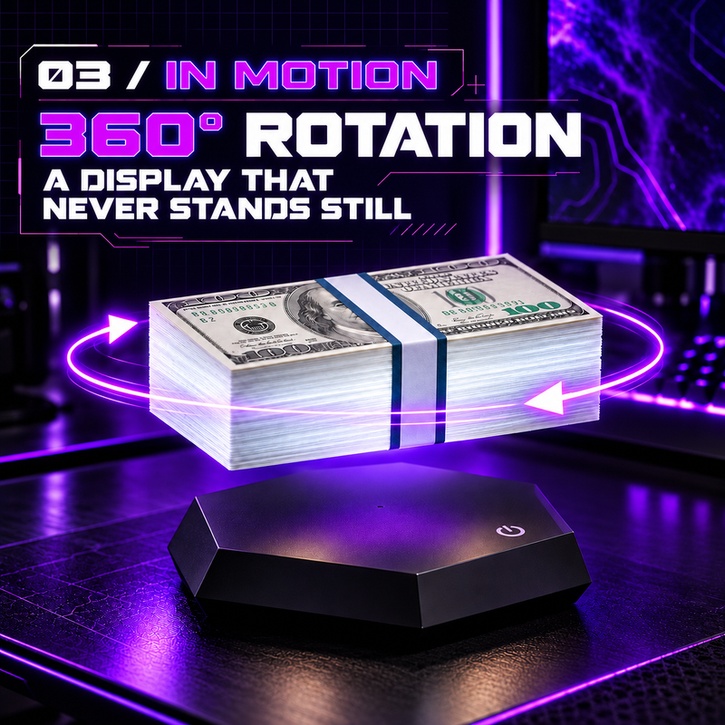 Money Lamp showing continuous 360 degree rotation